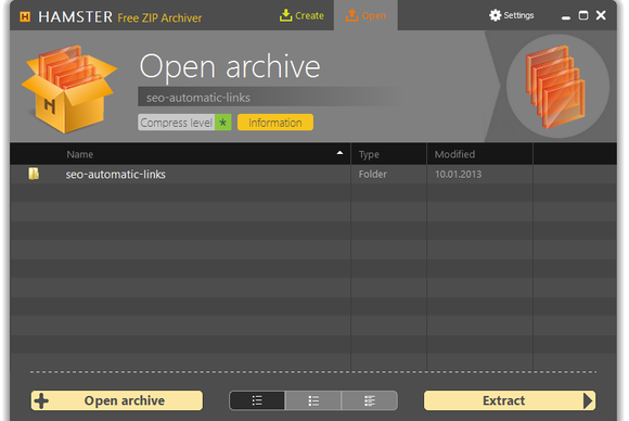 Hamster Free Zip Archiver screenshot